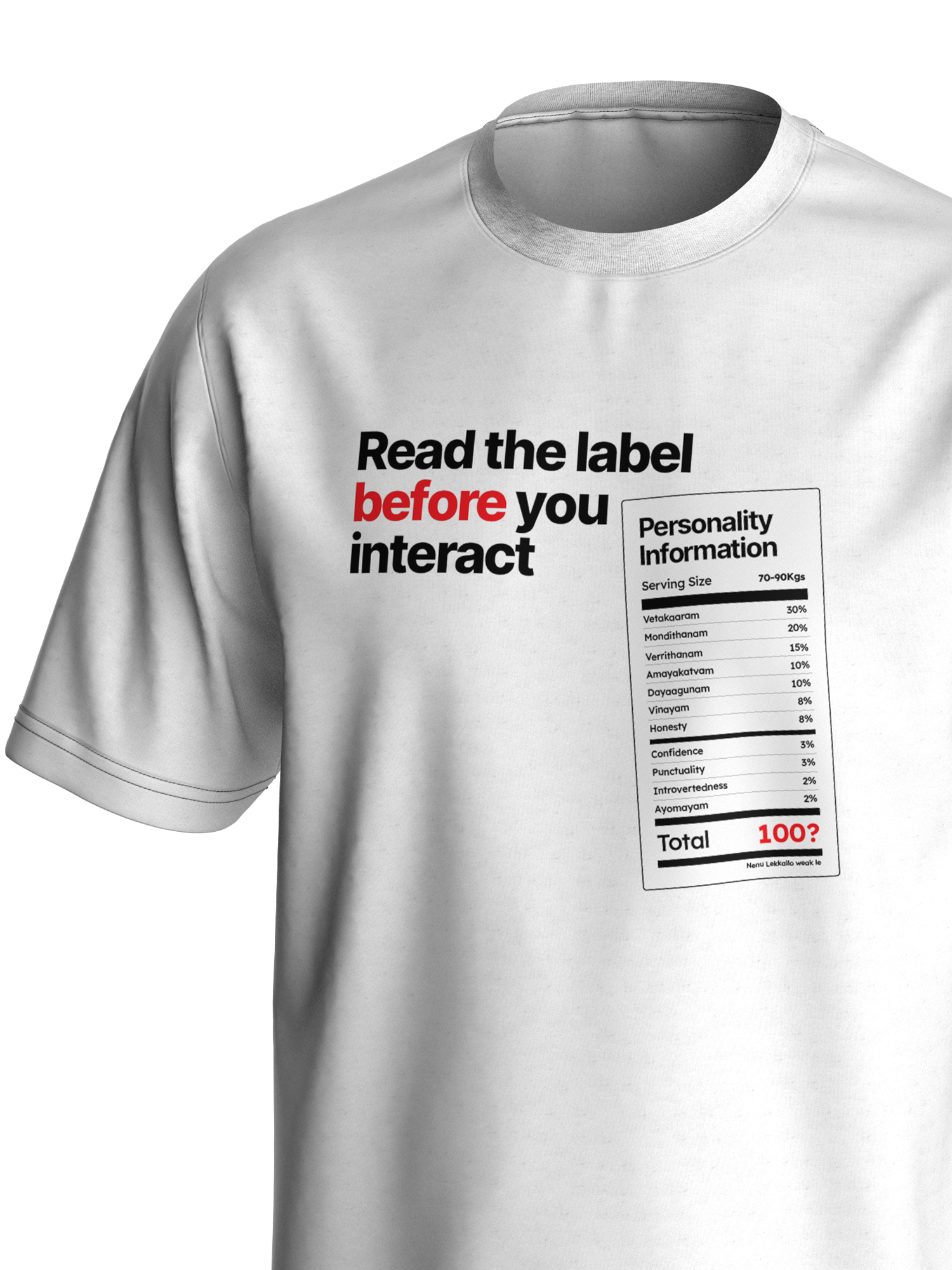 Personality information label