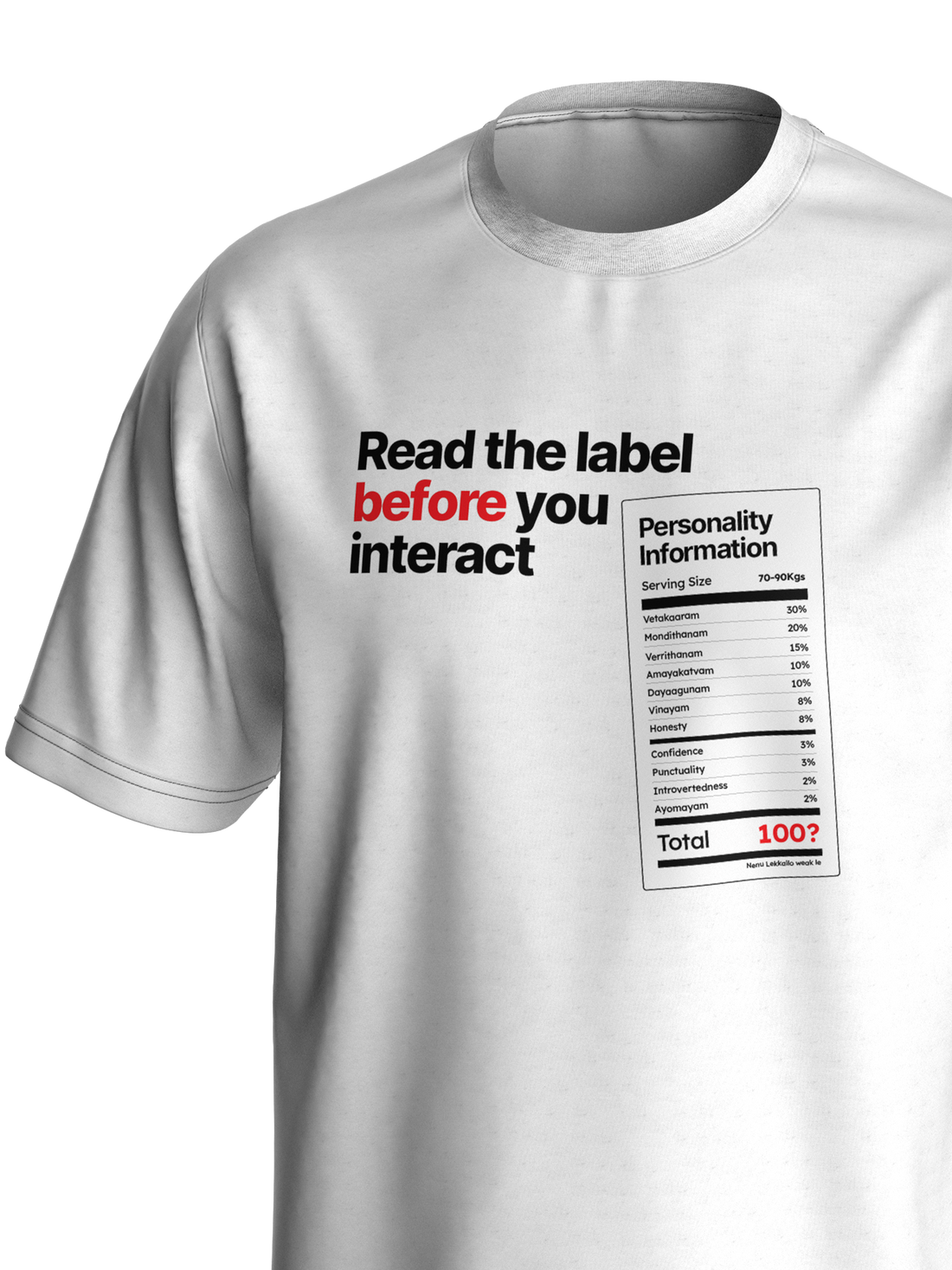 Personality information label